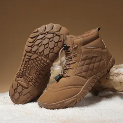 Winter Barefoot Snow Boots for Men Women Snow Boots Outdoor Non-slip Warm Fur Casual Sneakers Plus Size Ankle Boots Hiking Shoes