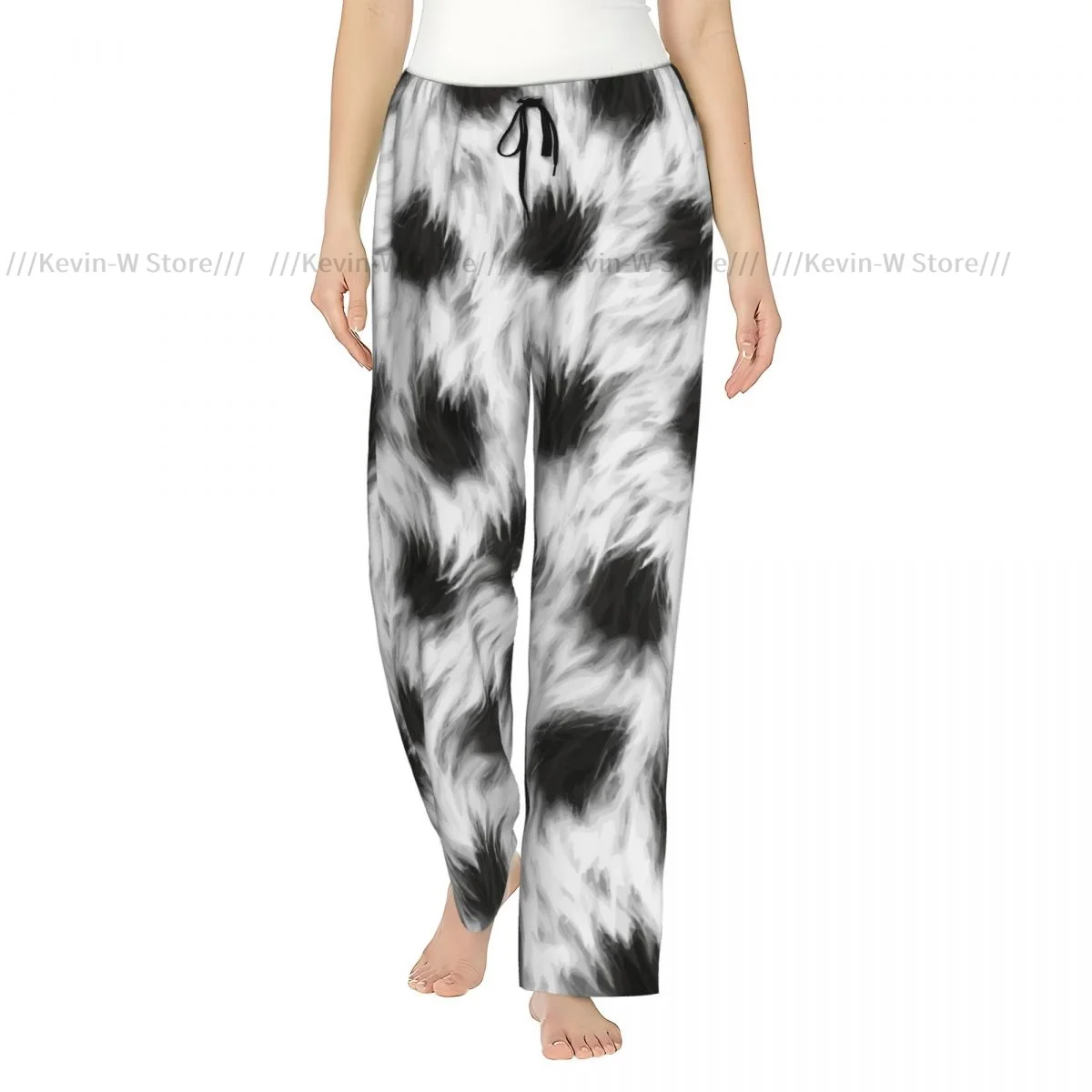 

Women Cruella Animal Texture Flannel Pajama Pants Soft Warm Sleep Pants Cozy Winter Loungewear