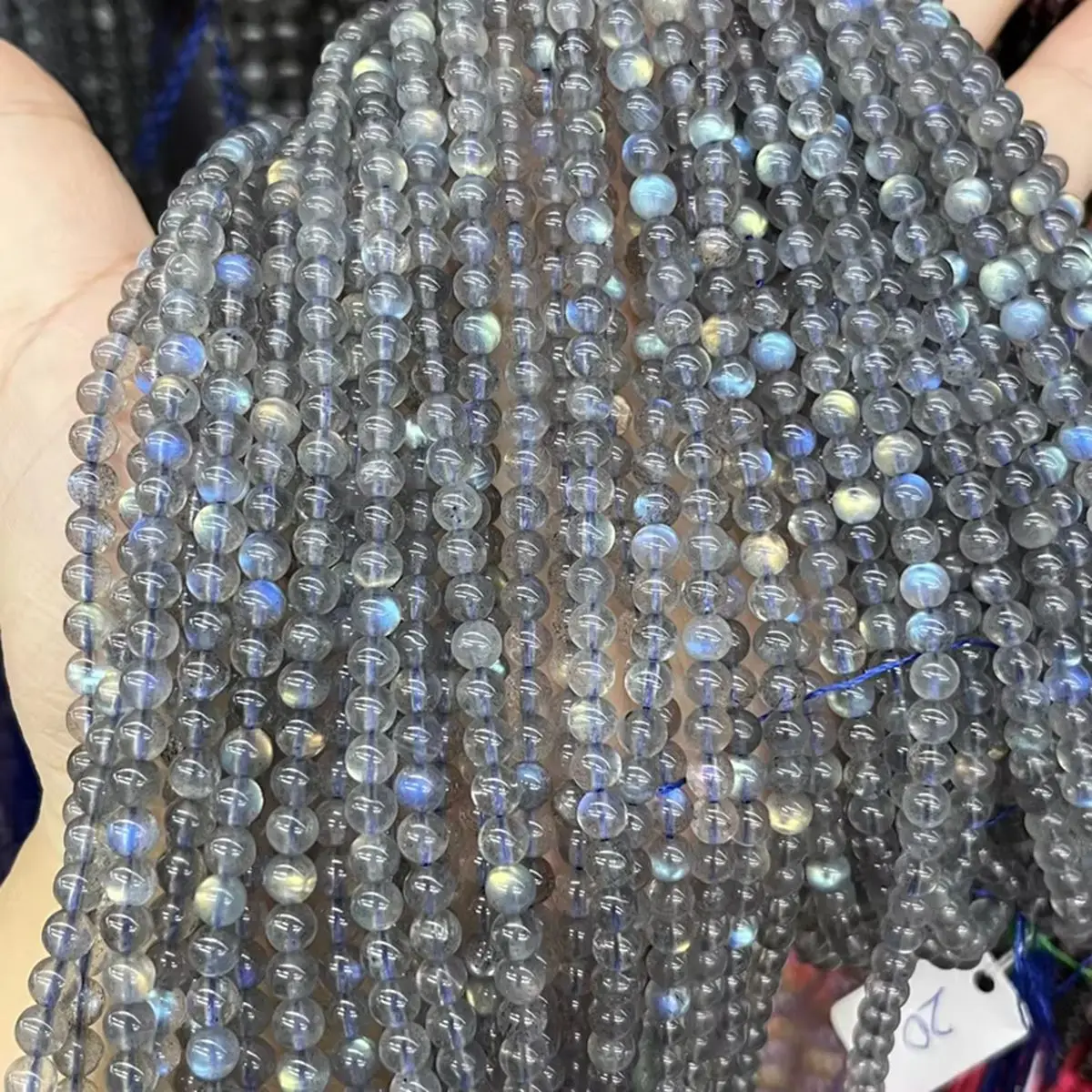 

Бусины из натурального серого лунного камня Шри Ланкана диаметром 4,5 мм/38 см