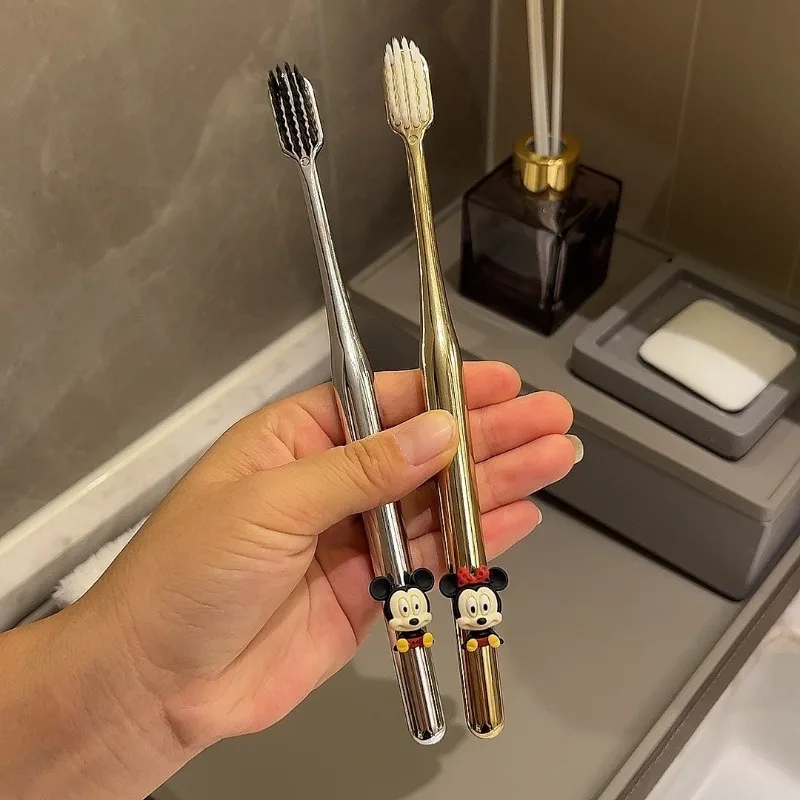 Disney Mickey Luxury Soft Toothbrush Men Women Adult Tooth Brush Silver Dental Brushes Elegance Gentle Toothbrush Drop Shipping