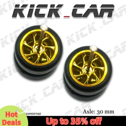 1/64 Model Car Wheels with Rubber Tires Seven Spoke Refitting Parts for Diecast Hot Wheels Mainline Matchbox Tomica D:11mm 1 Set