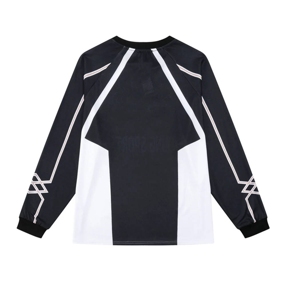 Printed Jersey Tshirts Long Sleeve Crew Neck Quick Dry Material Mesh Tshirt for Men