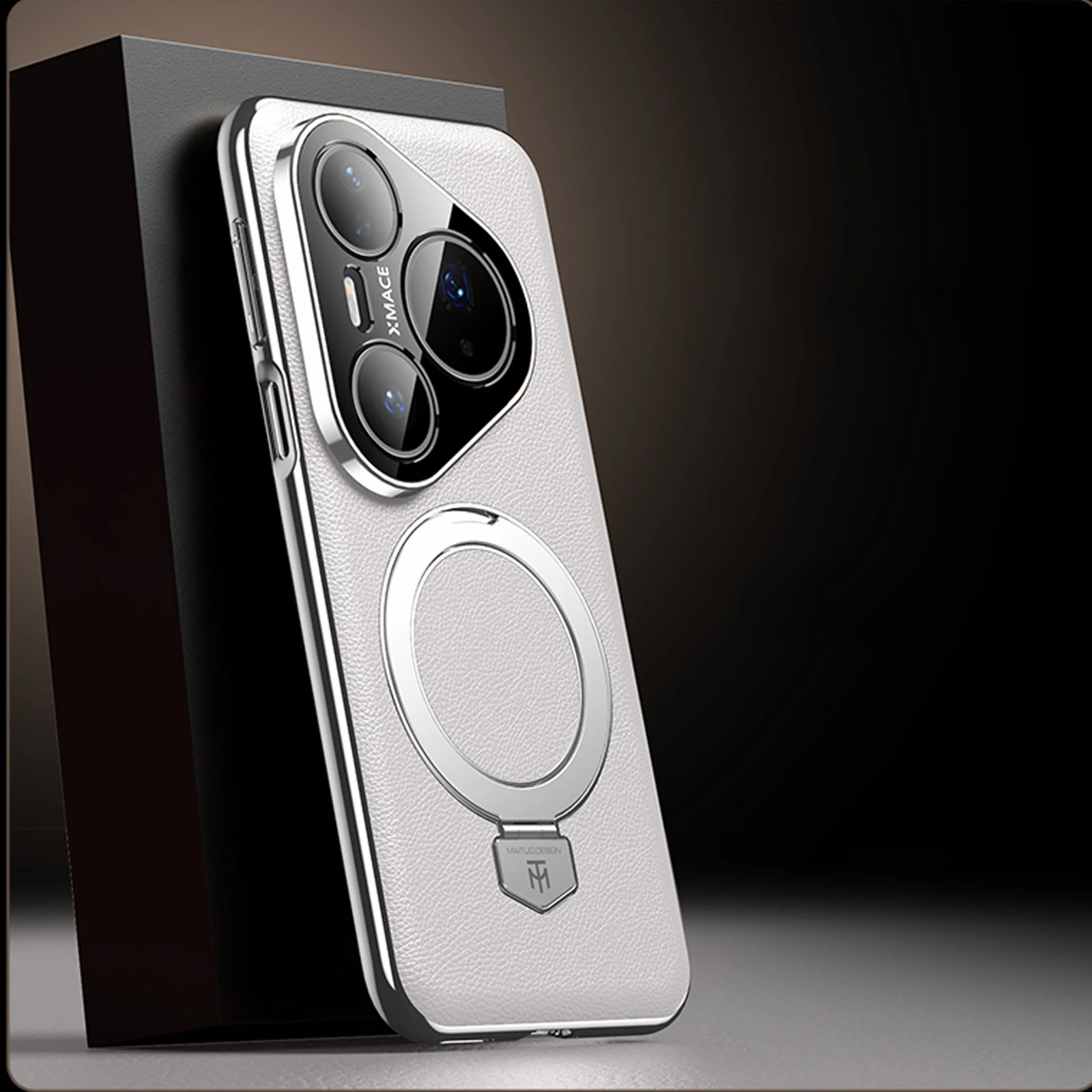 

Electroplating Leather Wireless Charging Magnetic Stand Case For Huawei Pura 80 Pro 70 Pro 80 Ultra,Slim Camera Protection Cover