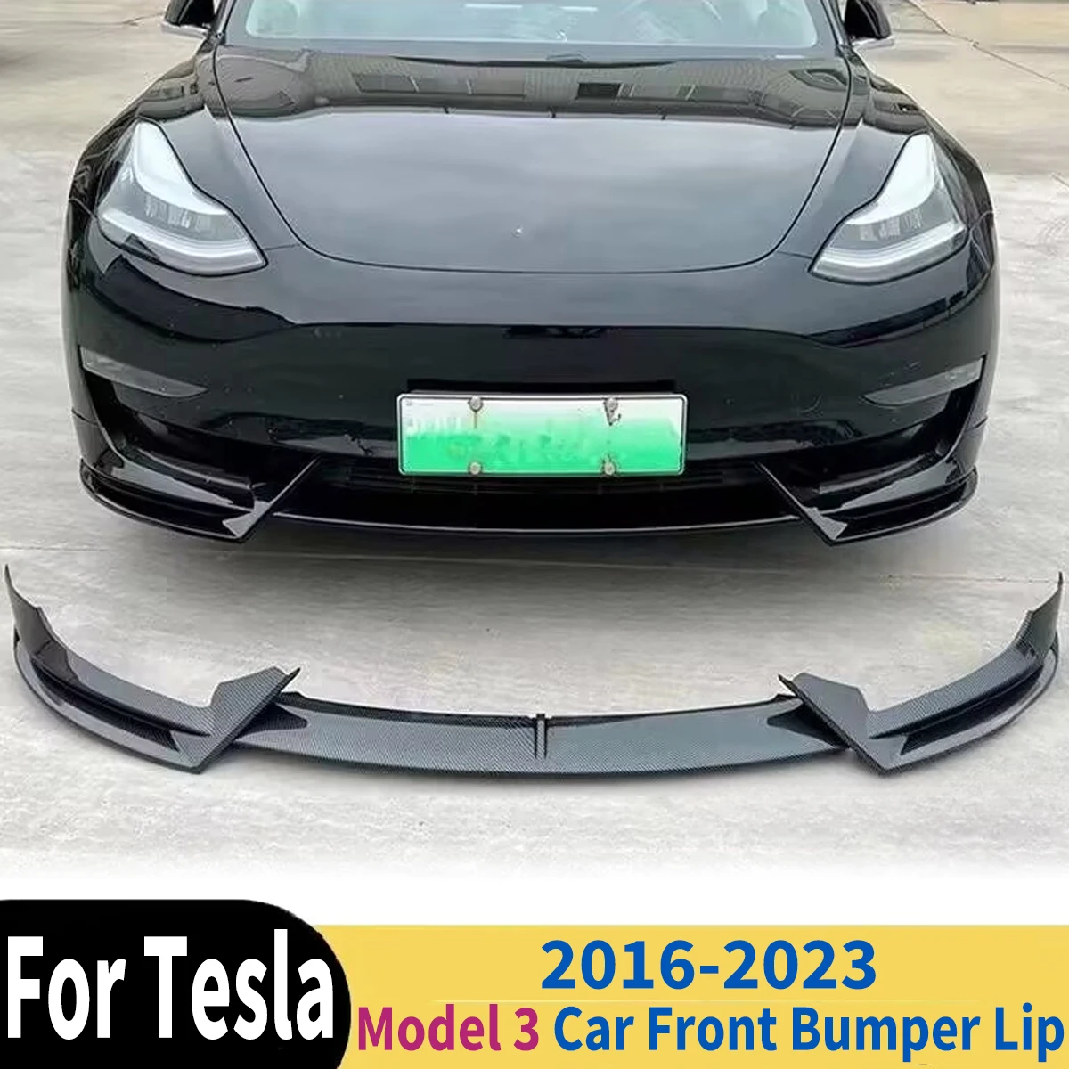 

For Tesla Model 3 2016-2023 Car Front Bumper Lip Splitter Spoiler Diffuser Trim Auto Accessories Modification Exterior Tuning