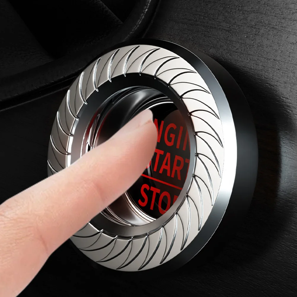 Car Engine Start Stop Button Cover Rotate Knob Metal Ignition Switch Ring Protective Cover Car Styling Decor Interior Accessorie