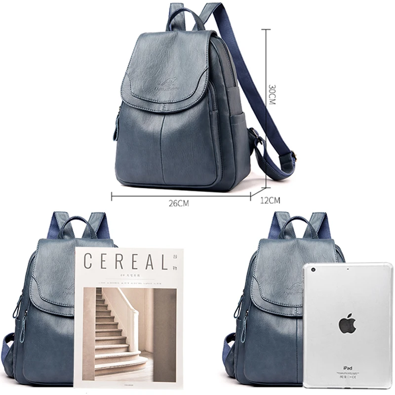 High Quality Female Large Capacity Bags High Quality Soft PU Leather Backpacks Student School Bag Fashion Women's Designer Backp