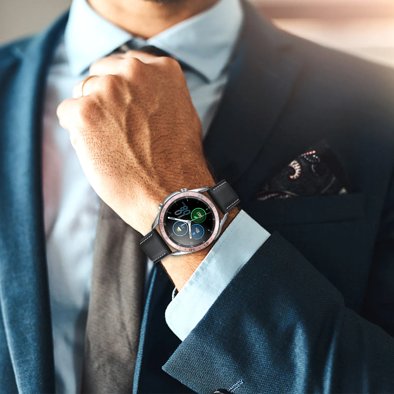 

Премиальный ободок для часов из нержавеющей стали для Watch4 42 мм: легкий, удобный, надежно фиксирующийся, для спорта и повседневного использования, для смарт-часов