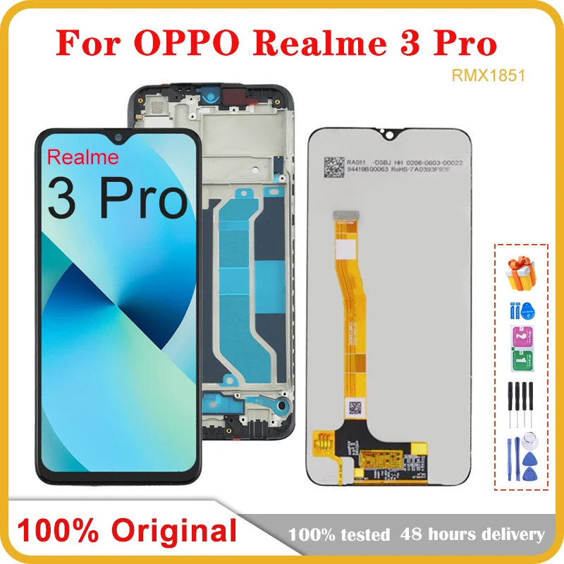 

6.3" Original For OPPO Realme 3 Pro RMX1851 LCD Display Touch Panel Screen Digitizer Assembly For Realme 3 Pro 3Pro LCD Screen