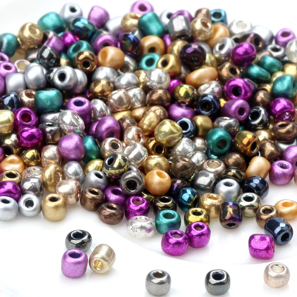 Cheap!!!550pcs/Lot (About 45g) 4mm Lacquer Bake Charm Glass Seed Beads DIY Bracelet Necklace Earring Spacer For Jewelry Making