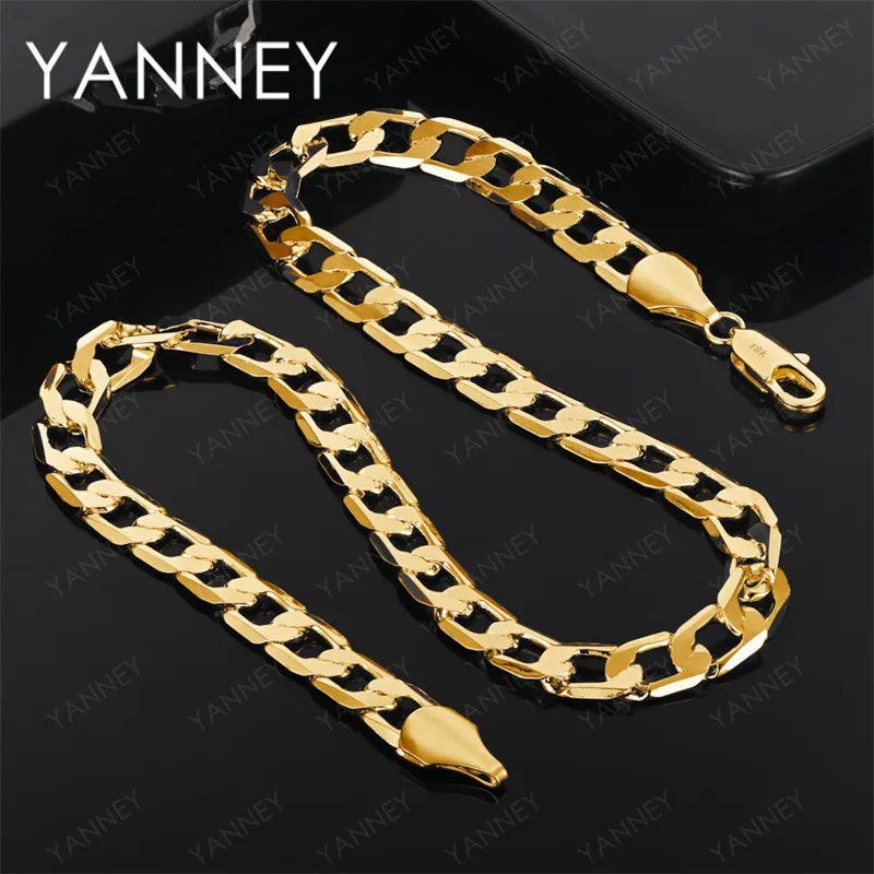 

Fashion 925 Silver 18k Gold 10mm Geometric Necklace Men And Women Jewelry Hip Hop Punk Accessories Party Gift