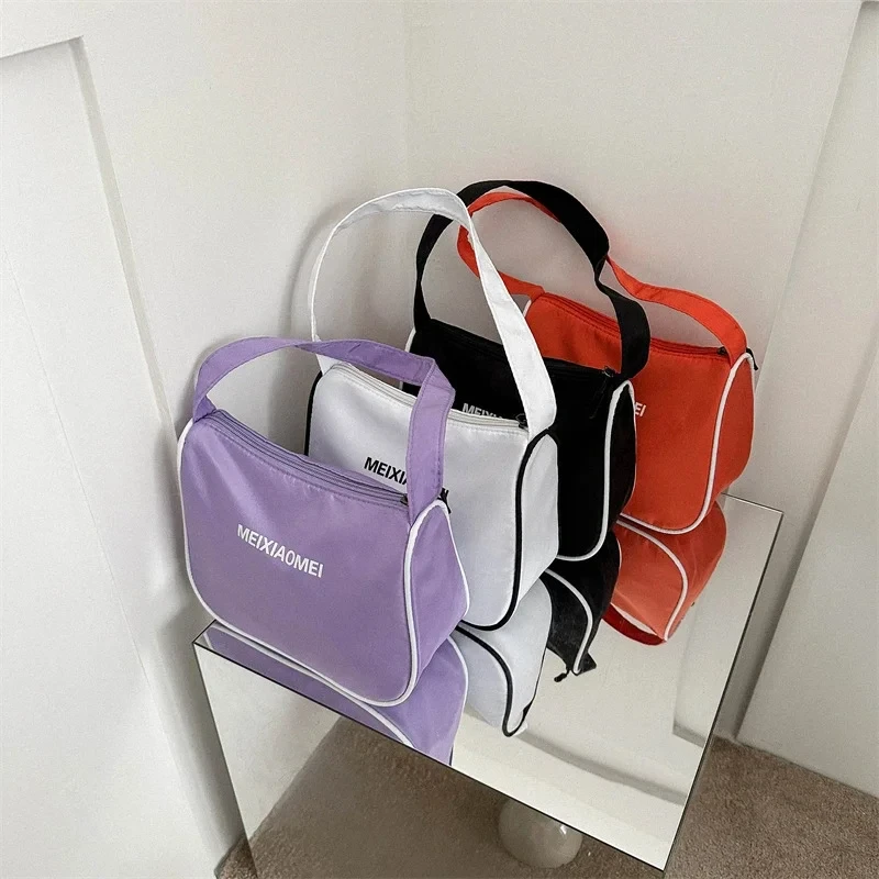 Женские простые сумки подмышками, дизайнерские сумки на плечо для женщин, модные однотонные женские маленькие сумки-хобо, оксфордские сумки, кошельки