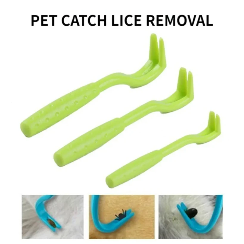 

3Sets Flea Remover Hook Tick Remover Tweezer Tick Pull Pet Cat Dog Tick Clamp Accessaries Pet Mite Flea Extractor Dog Accessarie