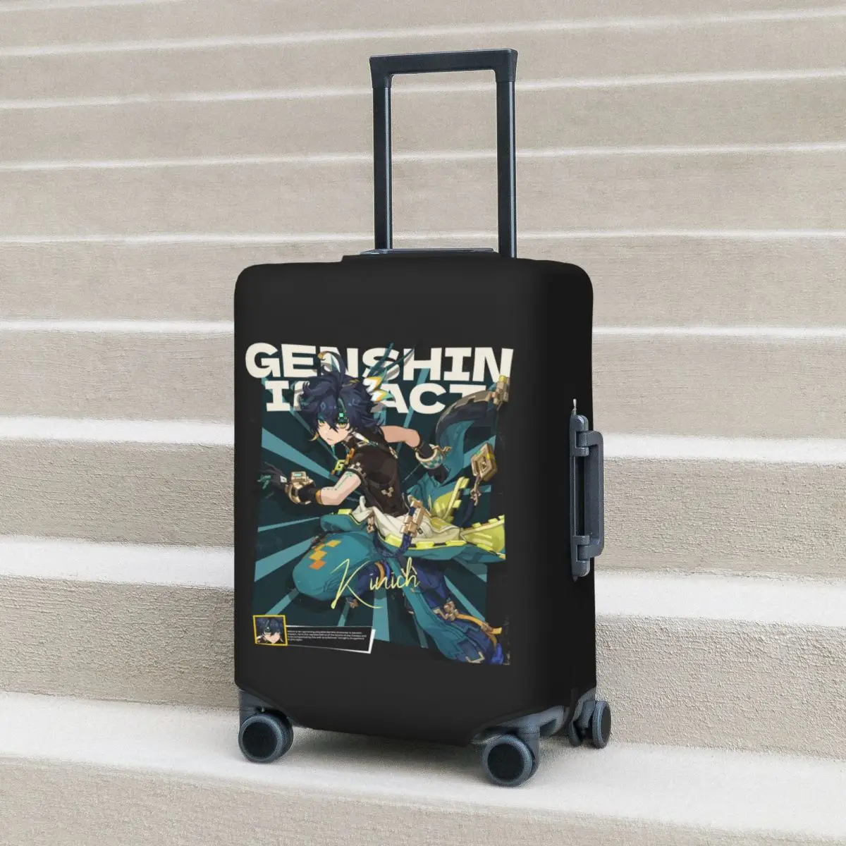 Kinich Sunblast Genshin Impact Custodia protettiva per valigia Coperture protettive elastiche per bagagli da viaggio per 18-32 pollici