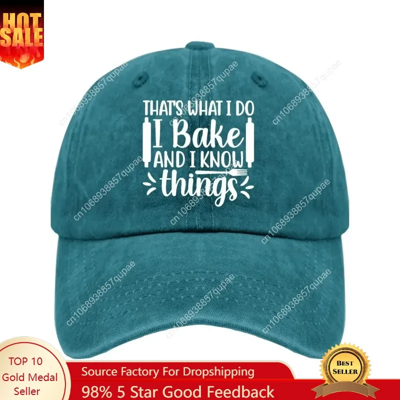 

Baseball Caps That's What I do I Bake and I Know Things Dad Hat, Vintage Baseball Caps for Men