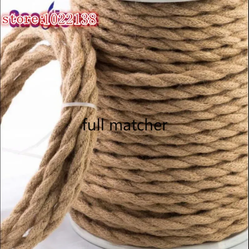 250V 2 Core 3 Core Vintage Hemp Rope Lamp Cord Jute Rope Twisted Cable Flex Electric Wire For DIY Retro Light Bar Decor