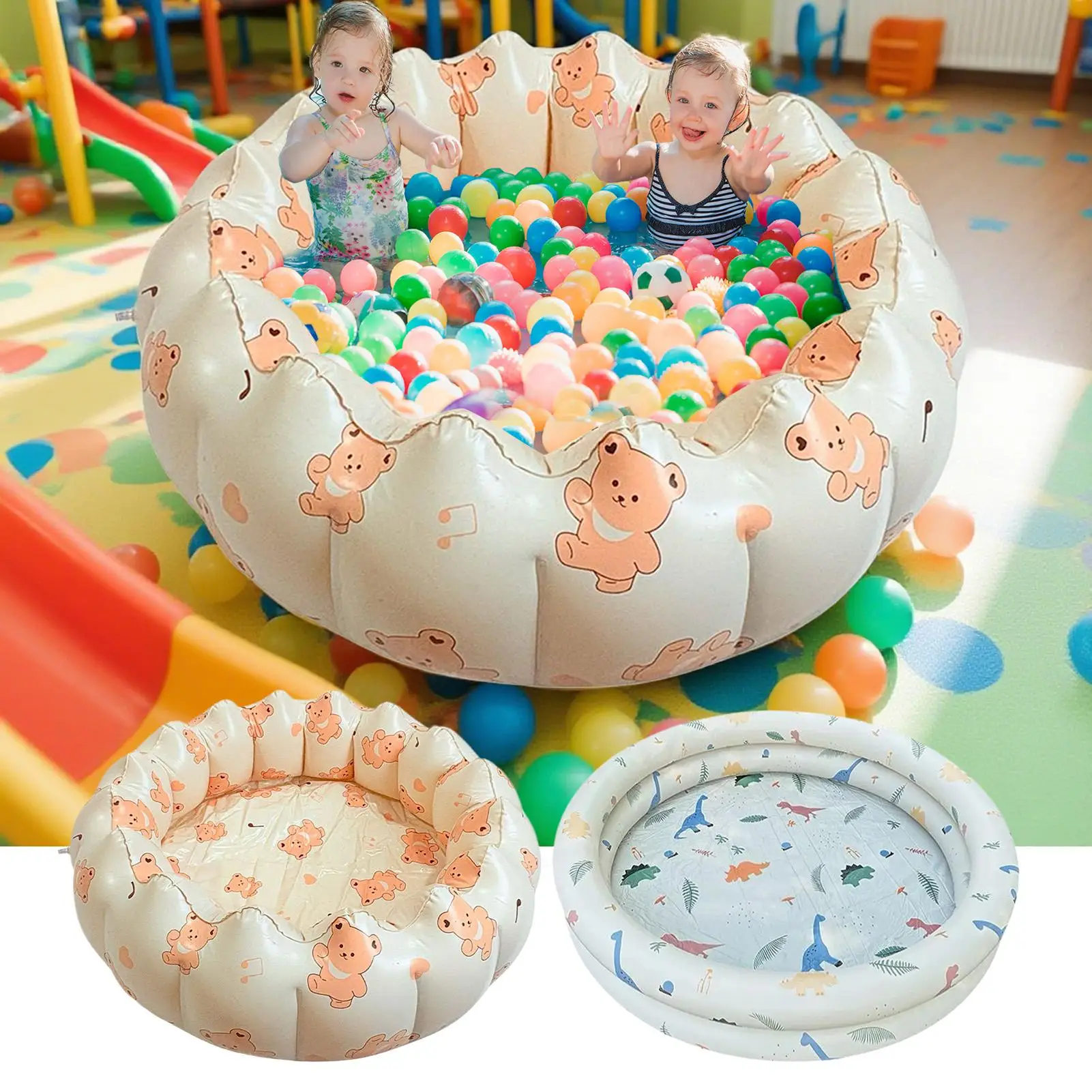 Inflatable Pool for Kids Pvc Blow up Pool Bright Colors Floating Air Cushions Bathtub for Lake Outdoor Party Patio Tanning Beach