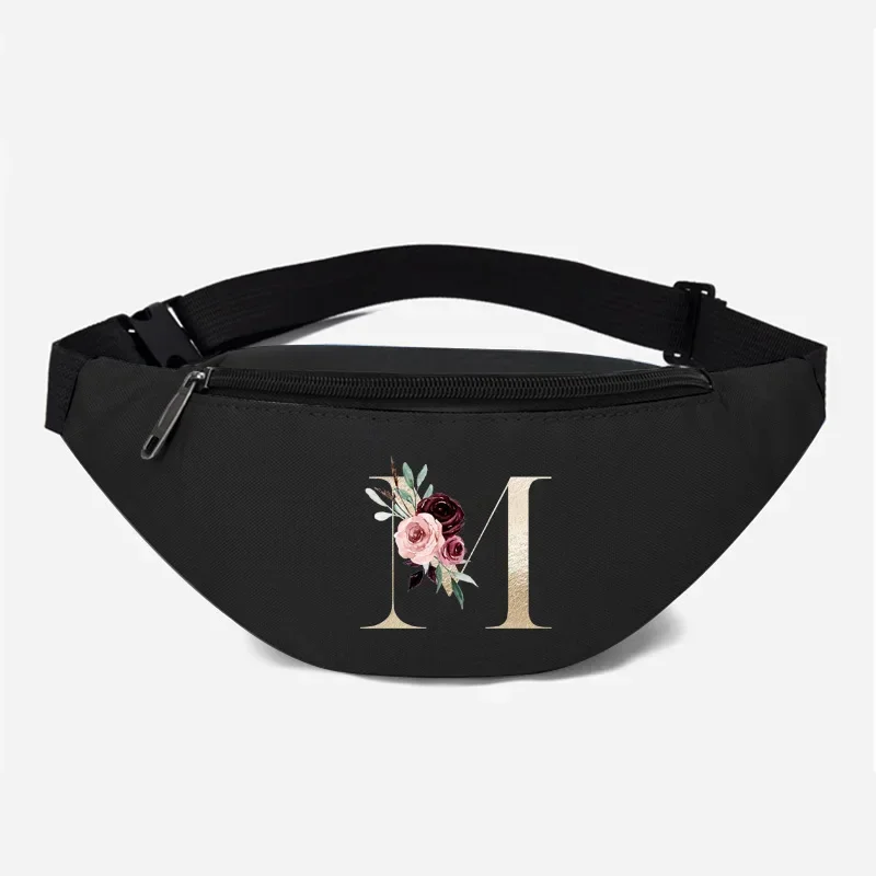 Gold Letter Print Chest Bag for Women Travel Female Half Moon Belt Bag Ladies Daily Street Fanny Packs Crossbody Bags for Women