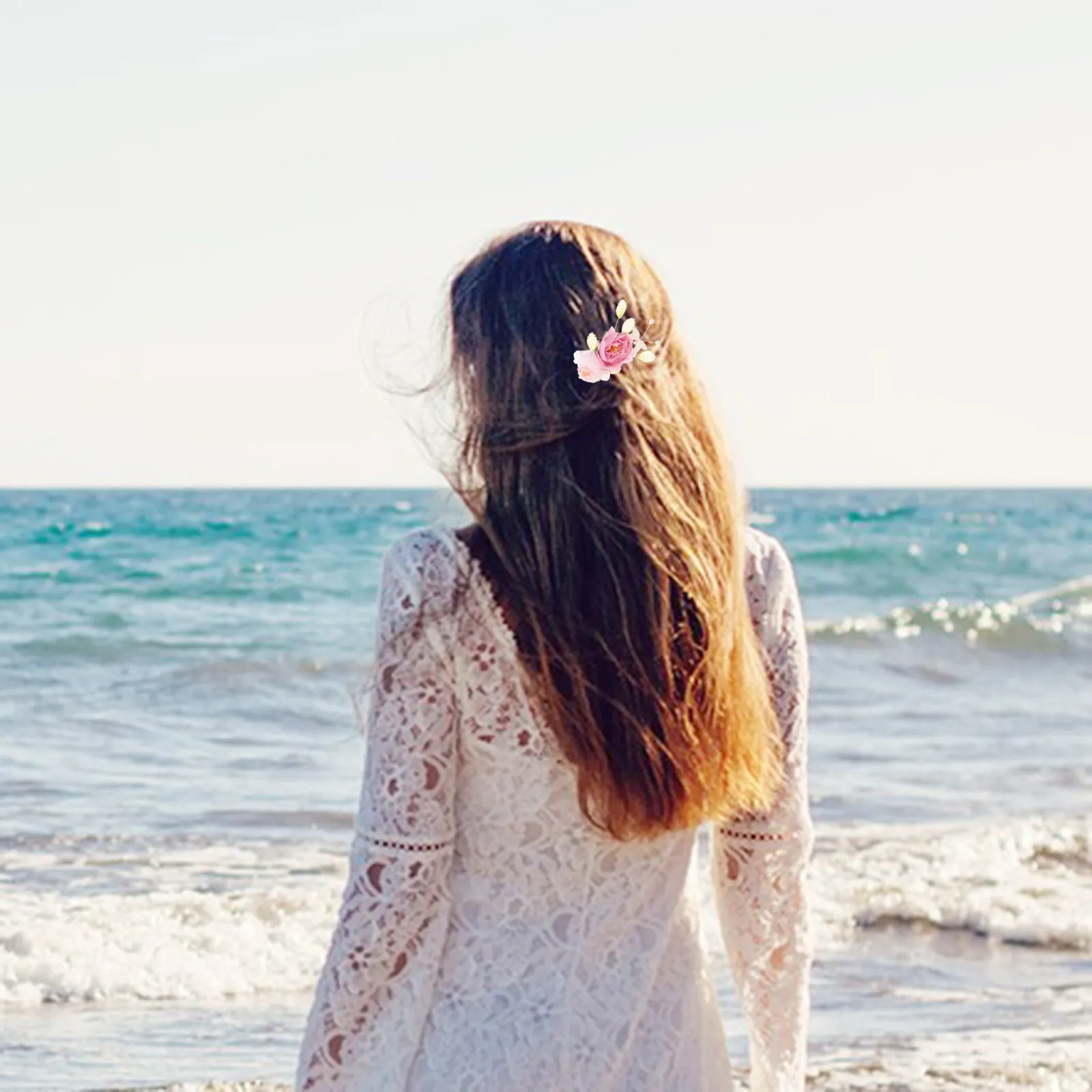 

2Pcs Floral Hair Clips for Women Bohemian Flower Barrettes Wedding Party Bridal Hair Accessories Spring Festival