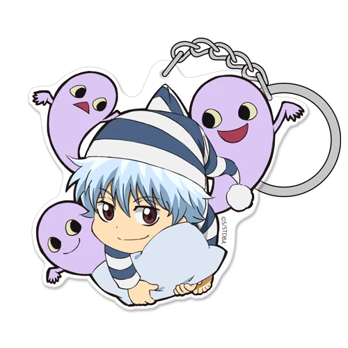 Anime Gintama Keychain Cute 6cm Key Chain Pendant Acrylic Accessories Cartoon Keyring Acrylic Keychains Fans Christmas Gift