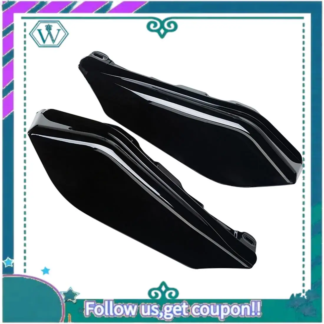 AA92-Motorcycle Gloss Black Mid-Frame Air Deflector Heat Shield For  Touring Electra Glide Street Road Glide 2009-2016
