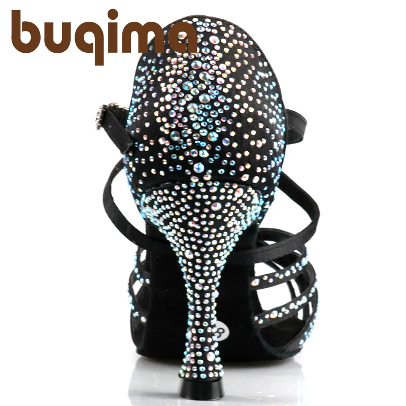 Rhinestone Dance Shoes Women Tango Salsa Latin Dance Shoes Ballroom Dance Heels Soft Sole Women Sandals Ladies Wedding Shoes