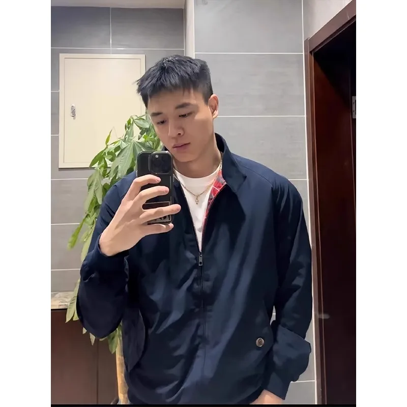 

Куртка Harrington G9 цвета кобальтовой синевы, мужская, весенне-осенняя, в американском ретро-стиле, с воротником, бейсбольная, укороченная, верхняя одежда