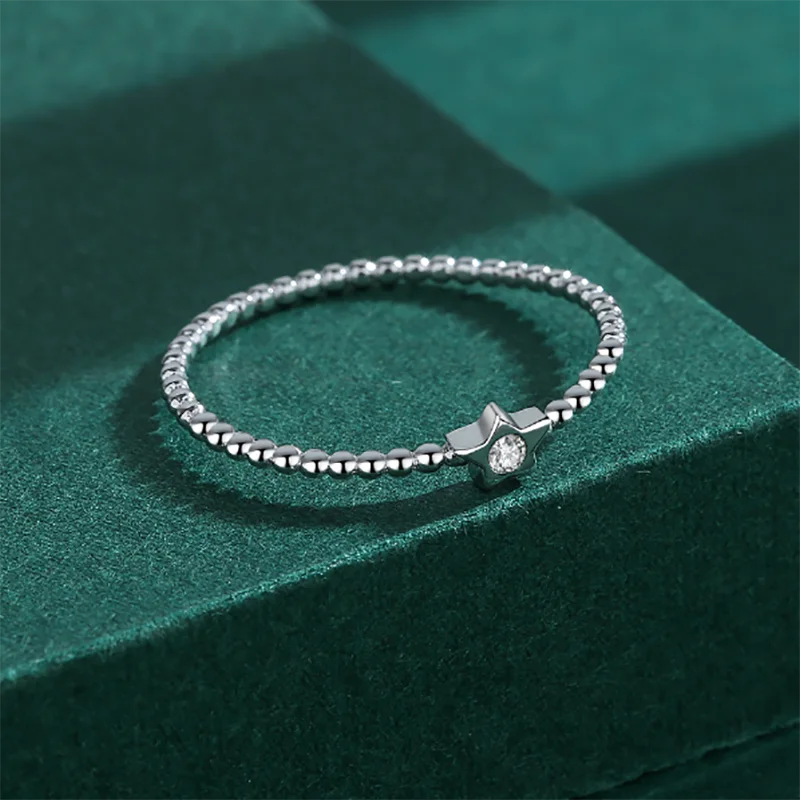 2022 NEW Exquisite Star Pattern Ball Ring For Women Diamond Crystal S925 Silver Engagement Wedding Gift Jewelry Wholesale