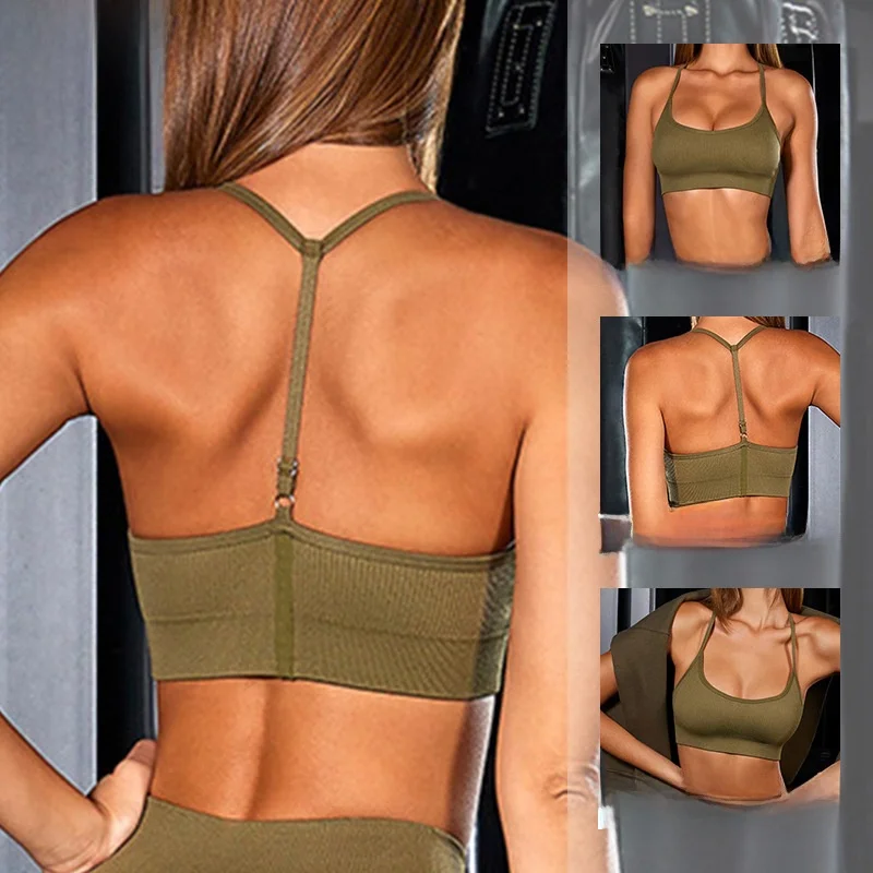 

Женский спортивный бюстгальтер Alpha Thread, дышащий бюстгальтер с бретелькой на шее, большая открытая спина, Y-образный бюстгальтер для йоги и фитнеса на бретелях