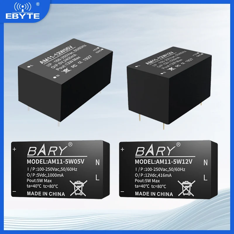 AC-DC 100~250V Buck Power Supply Module EBYTE 2400mA Output Power 5/12/20/24W Fireproof Shell Low Power Consumption