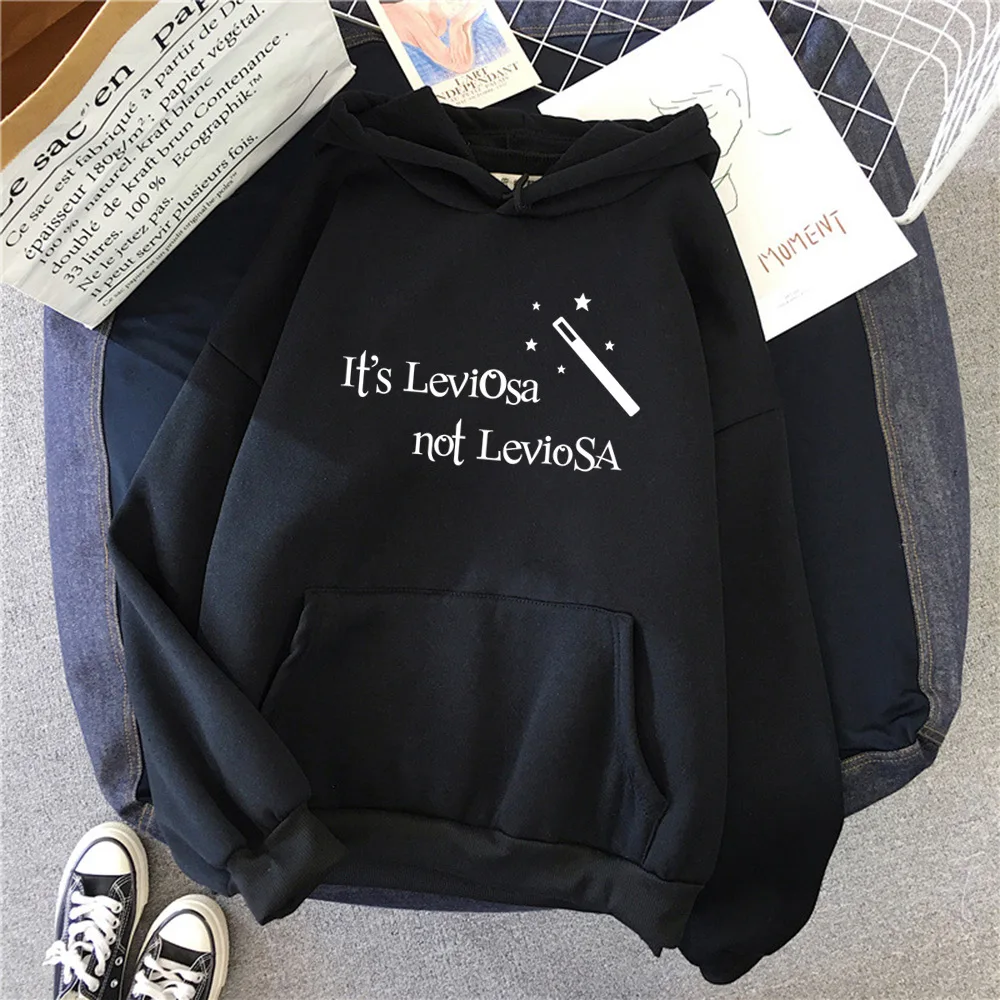 Sudadera con capucha de calle a la moda para mujer, Sudadera con capucha It's Leviosa Magic, ropa deportiva divertida a la moda, ropa holgada de gran tamaño, top suave para w