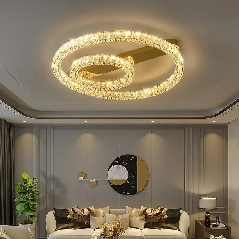 Modern Luxury Crystals Ceiling Lights Living Room Lustre Led Dimmable Chandelier Art Decor Led Ceiling Lamp Luminarias