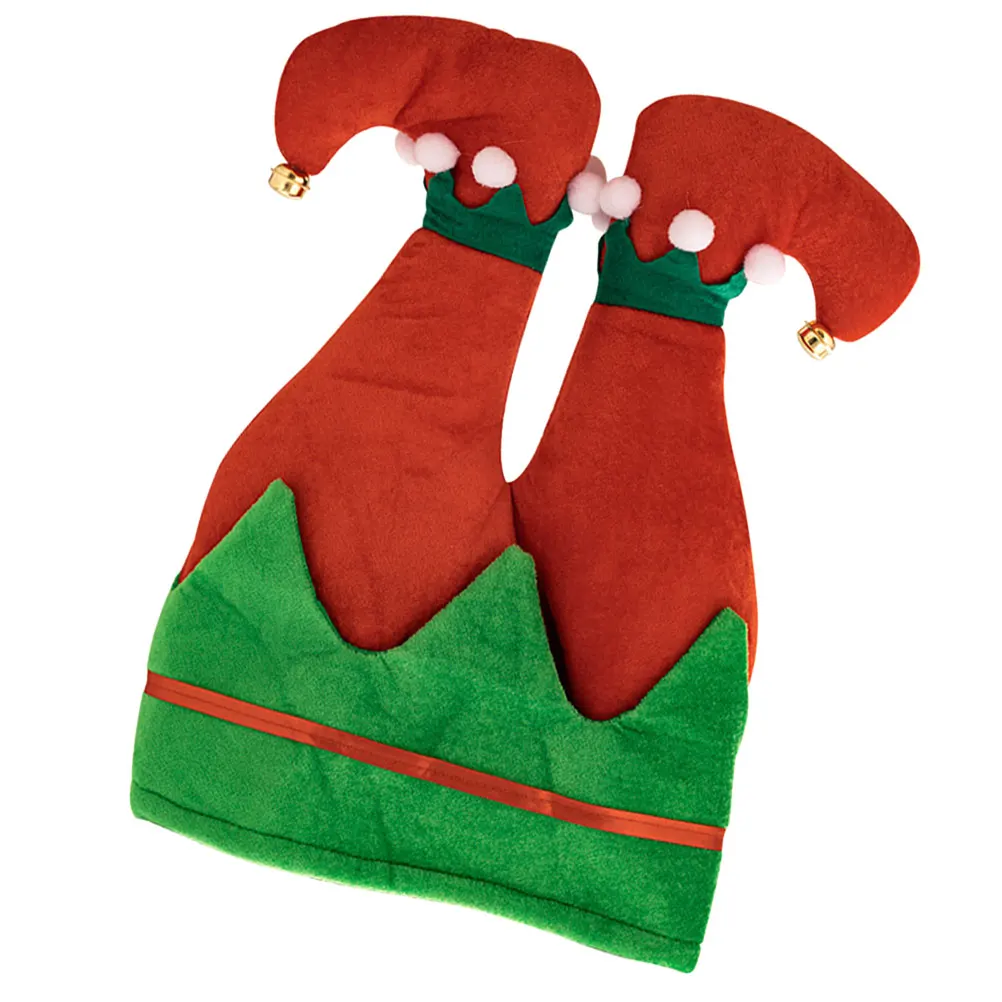 

1Pc Adorable Christmas Party Hat Elf Leg Design Novelty Xmas Headwear for Holiday Celebrations
