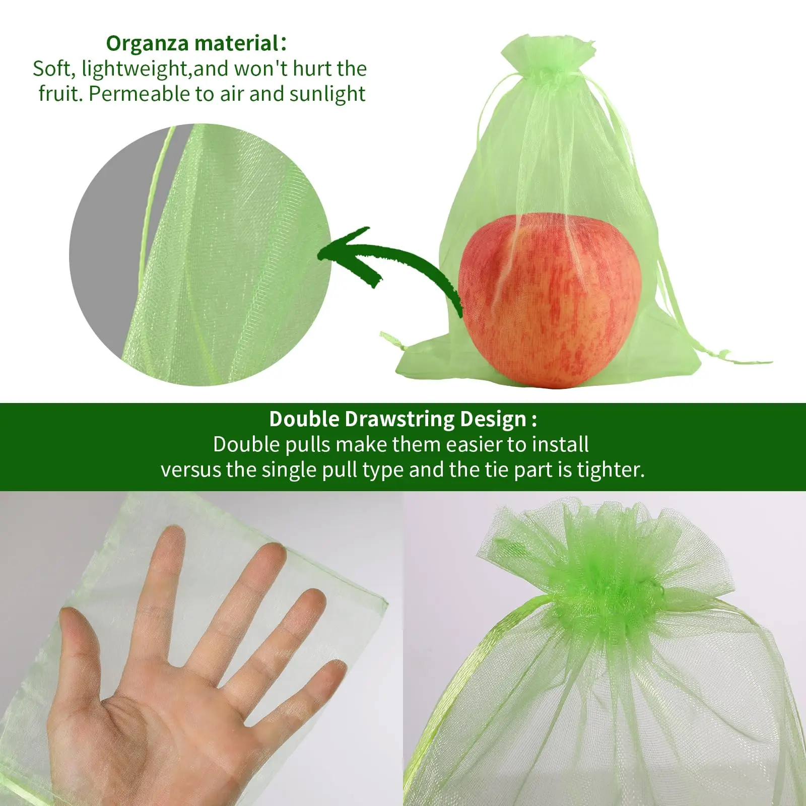 2026 New Fruit Protection Netting Bags Anti-Bird Mesh Cover Plant Grow Bags for Strawberry Grape Vegetable Garden Tools view 2