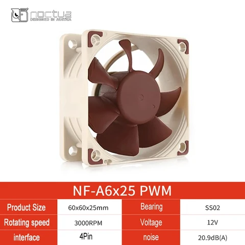 Вентилятор Noctua NF-A6x25 60 мм с умным контролем температуры