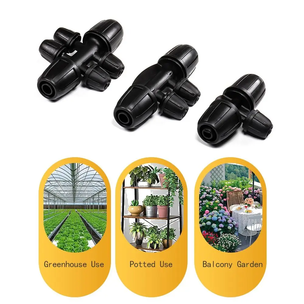 8/11' to 4/7'mm Multi-ways Connector PE Pipe Lock Tee Drip Irrigation Joint 4/7mm Hose Garden Accessory Locked Connector