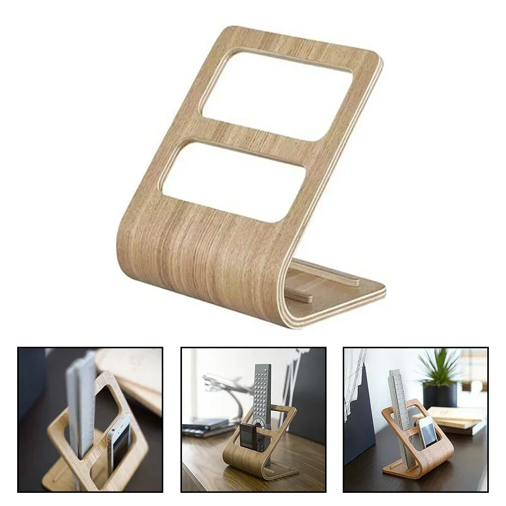 Remote Control Bracket Phone Holder Storage Box Creative Wooden Storage Rack Stand Tv Holder Wooden Tv  Mobile Phone Holder