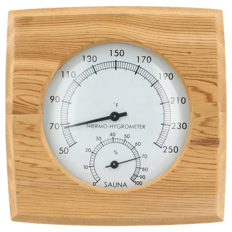 Wooden Sauna Hygrothermograph,Sauna Thermometer And Hygrometer,Indoor Humidity Temperature Measurement Sauna Room Durable