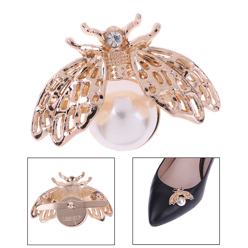 1pc Rhinestones Crystal Decorations Women Shoes Clips DIY Shoe Charms Jewelry Bowknot Shoes Decorative Accessories