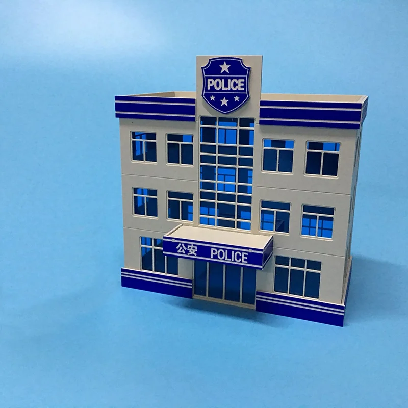 1:87 HO Scale Outland Police Office Staion Government Building Morden Modell für Heimwerker