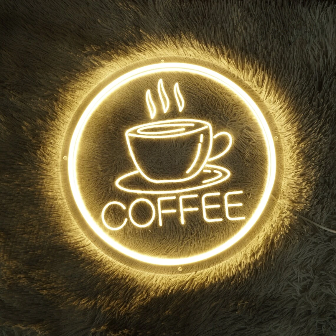 Coffee Neon Sign 3D Carving Neon Lights Custom Business Neon Signs LED Neon Light For Cafes Coffee Restaurant Shop Decoration