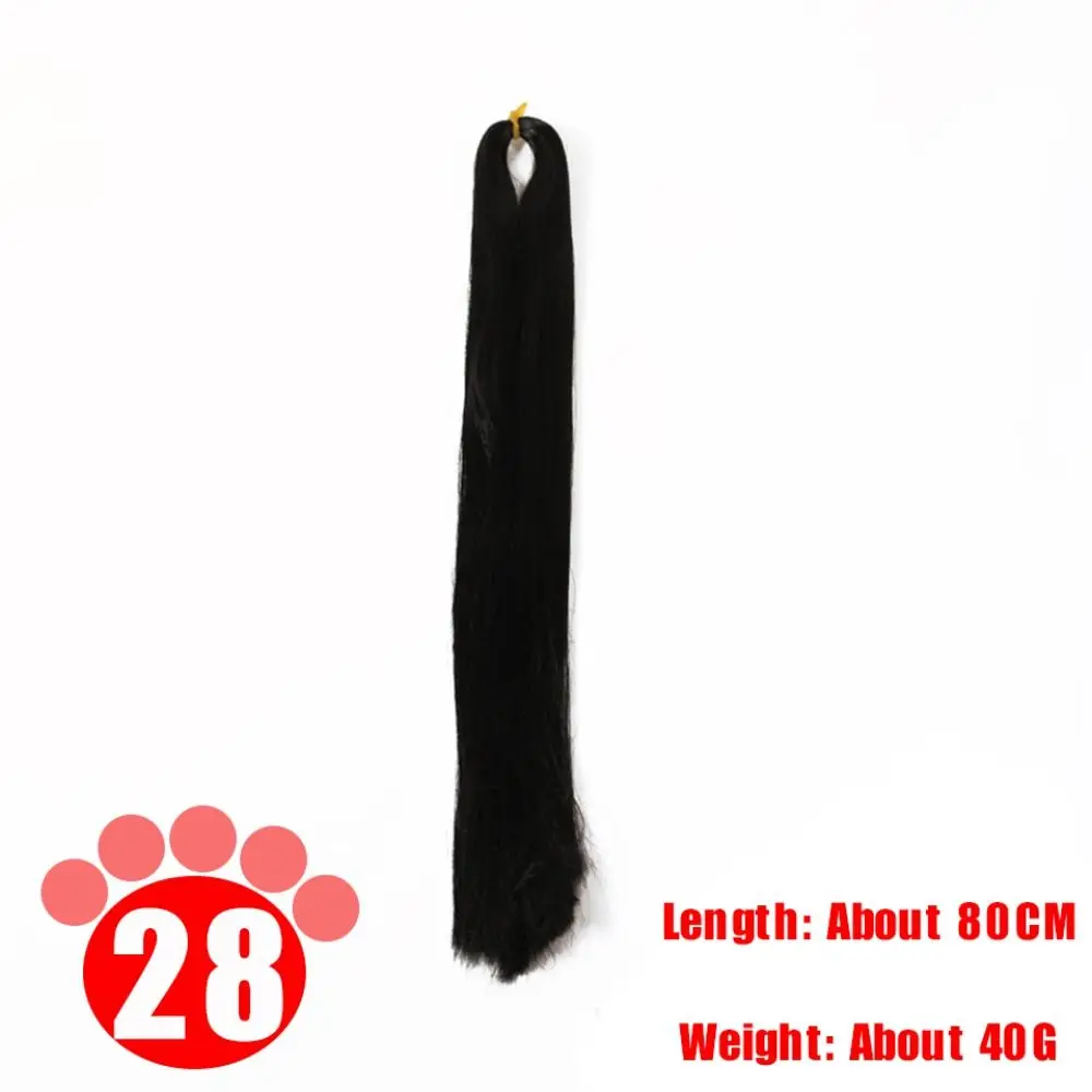 80cm 안티모헤어 가발 수제 훅 헤어 웨프트 BJD 블랙 인조모 BJD 헤어 로우 BJD SD 헤어 헤어 원료 합성