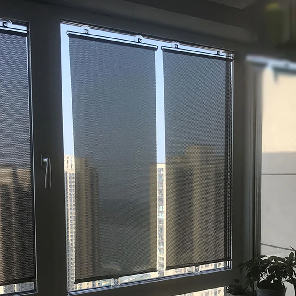 Easy Install Roller Blinds PVC Sunshade 125*45cm No Punching Sunshade High-quality Materials Manual Measurement