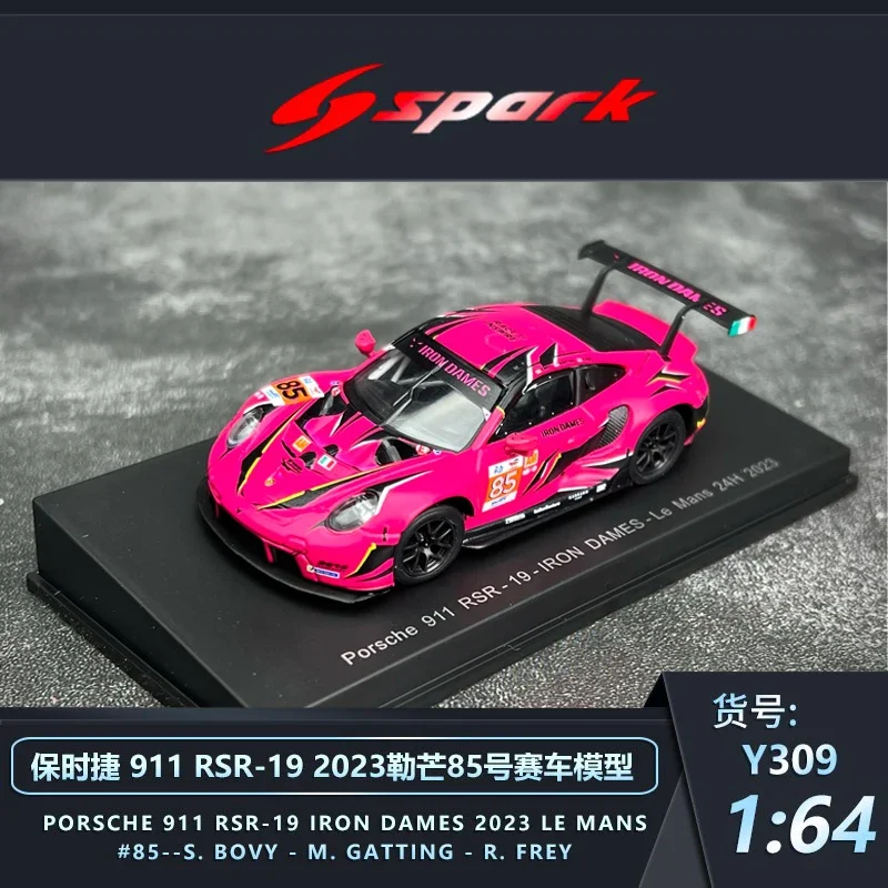 1:64 Porsche 911 RSR 2023 Le Mans supercar Tyrannosaurus Rex alloy miniature model, adult decoration, boy toy, children's gift