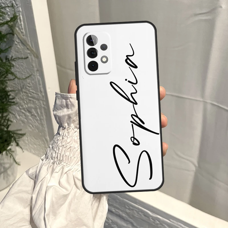 Coque Personnalisée avec Initiales de Nom KI, pour Samsung Galaxy A54 A34 A12 A32 A42 A52 A13 A23 A33 A53 A73 A50 A51 A71 A14