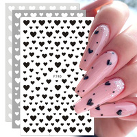 1PCS 3D Black And White Love Nail Stickers Star Butterfly Nail Art Decoration DlY Self-adhesive Sliders For Nails Press On Nails