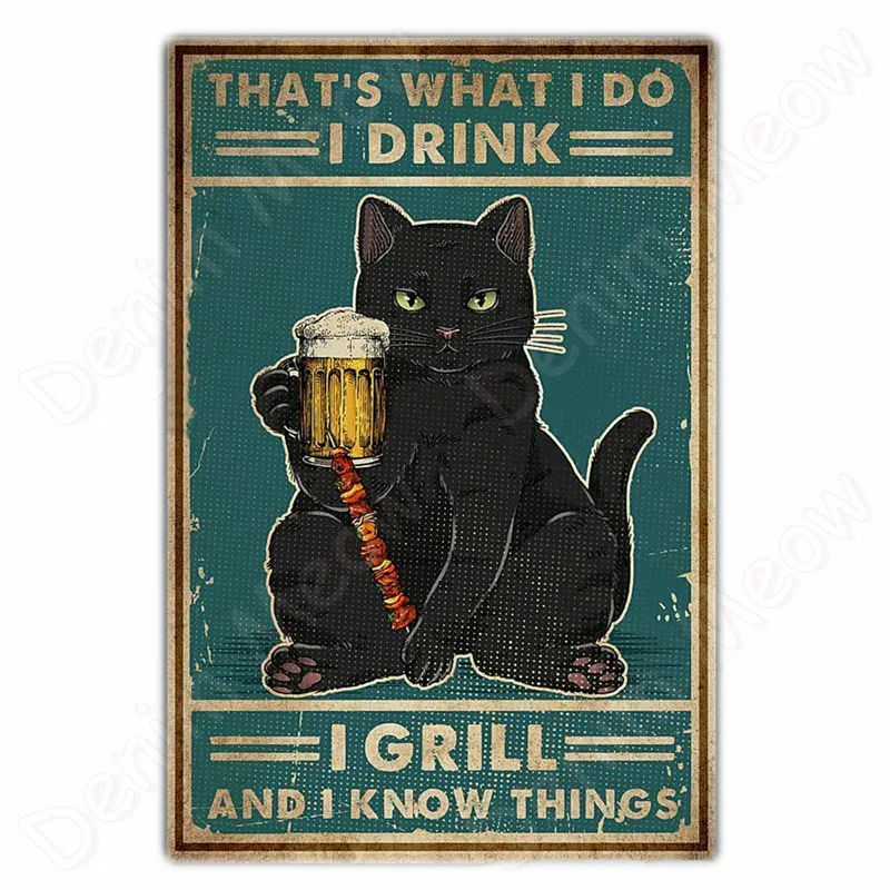 Vintage Bulldog Tin Sign for Home Wall Decor, uma mulher não pode sobreviver no vinho sozinho, Gato engraçado, Dog Metal Sign, Bar Decor