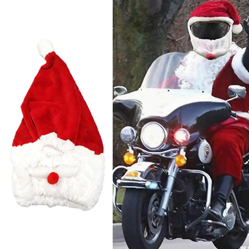 

Santa Cycling Helmet Christmas Motorcycle Helmet Cover Racing Decoration Safe Christmas Cap Merry Full Face Claus Hat Santa G1W9