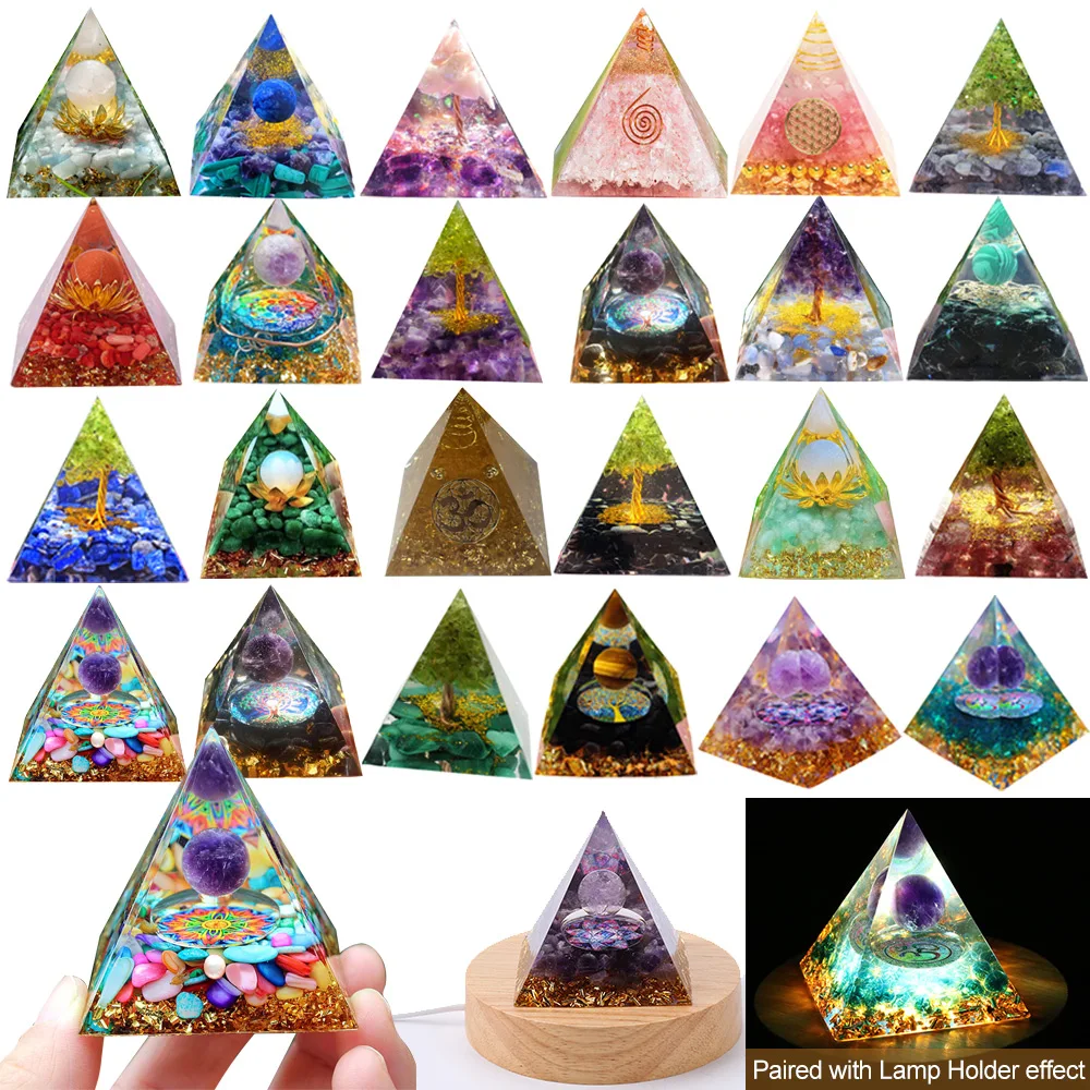 Pyramid Healing Crystals Energy Generator Amethyst Natural Stone Pendulum Reiki Chakra Meditation Tool Room Decorations New