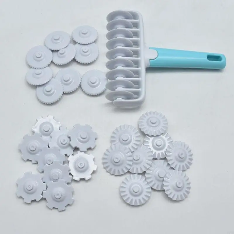 97BA 37Pcs Wheel Roller Pastry Mould Household Baking Pastry Tools Dough Craft Pastry Dough Lattice Cutter