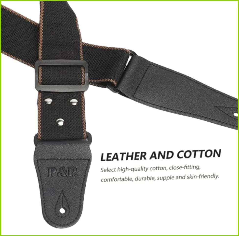 Adjustable Pure Cotton Electric Guitar Strap Portable Cotton Guitar Strap Wear Resistant Easy to Use Instrument Strap
